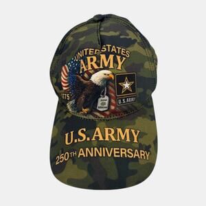 U.S. Army 250th Anniversary Camouflage Snapback Hat Eagle 1775–2025
